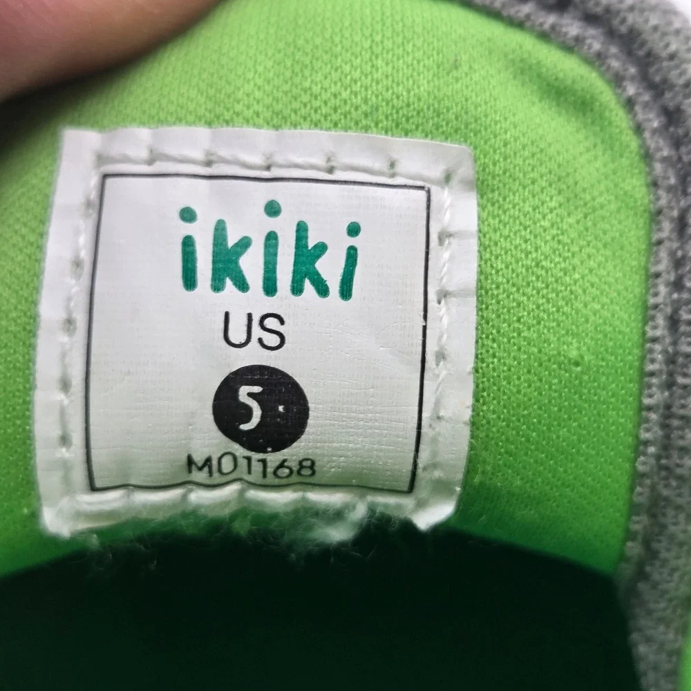 ikiki Oliver the Dragon Squeaky Wide Toe Box Grey Green Toddler Shoes Sneaker 5